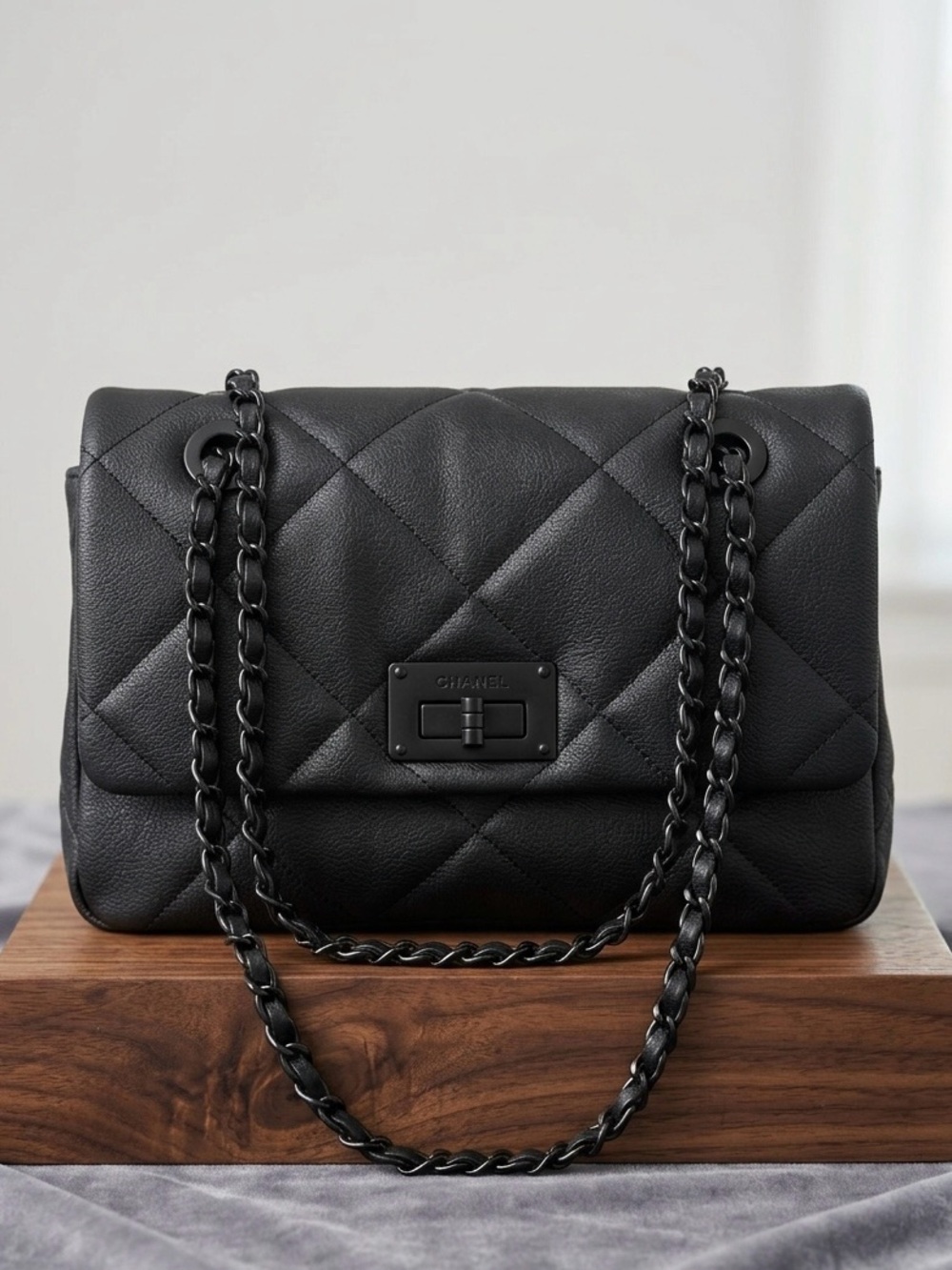 Aldo Black Quilted Shoulder Bag with Chain Strap